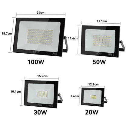 Refletor Holofote Externo Luminária LED 10W 20W 30W 50W 100W AC220V.