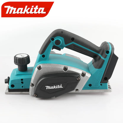 Plaina manual sem fio Makita de 18 V compatível com bateria.
