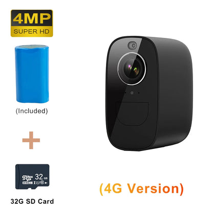 Câmera de CFTV LCLCTEK 4G LTE com cartão SIM de 4MP, alimentada por bateria.