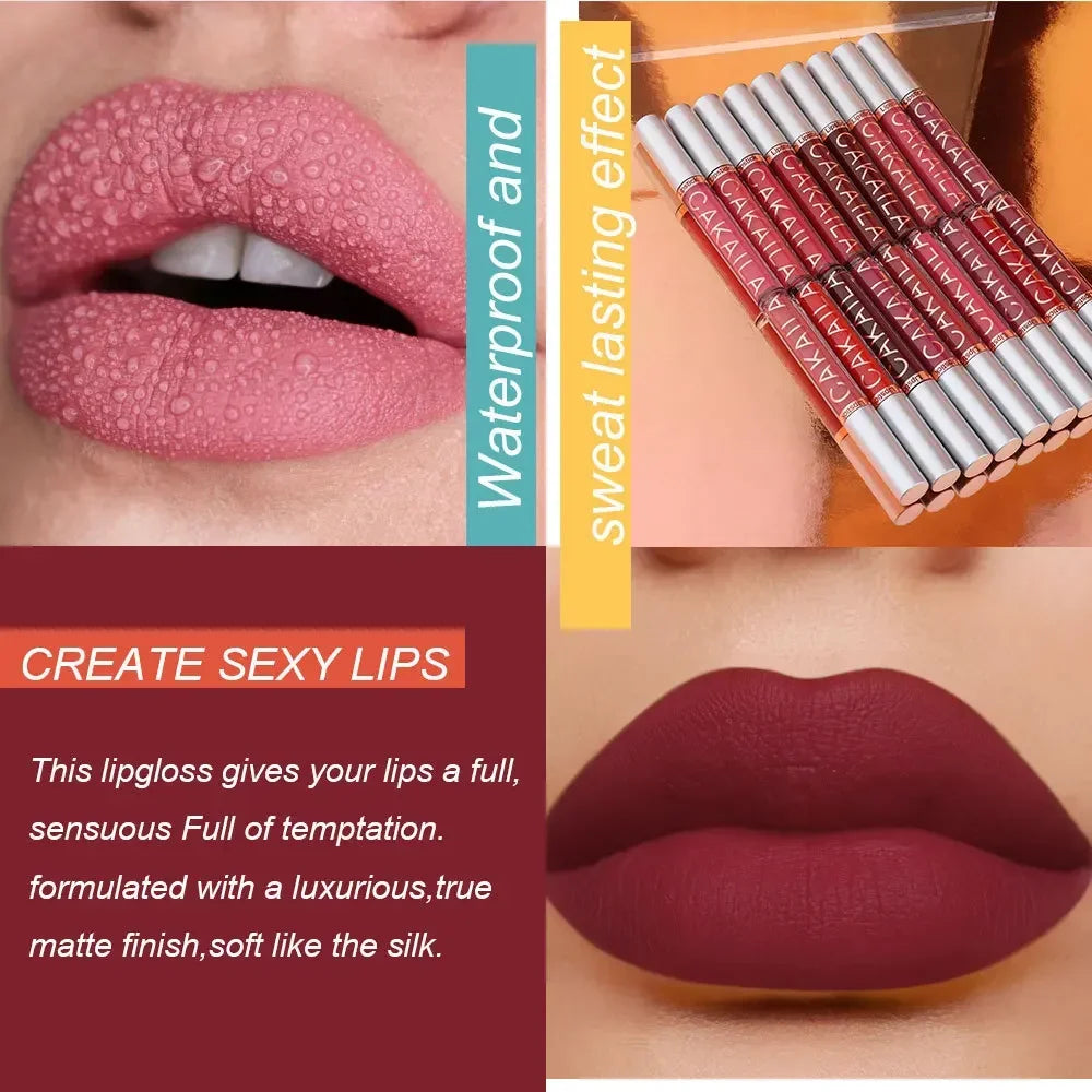 Brilho labial fosco 18 cores atacado, batom líquido barato.