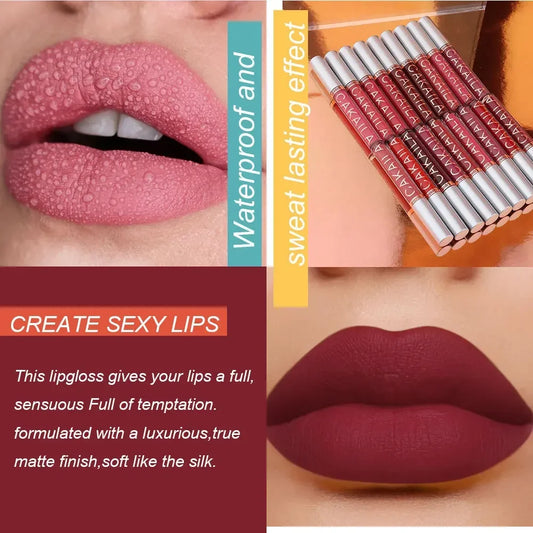 Brilho labial fosco 18 cores atacado, batom líquido barato.