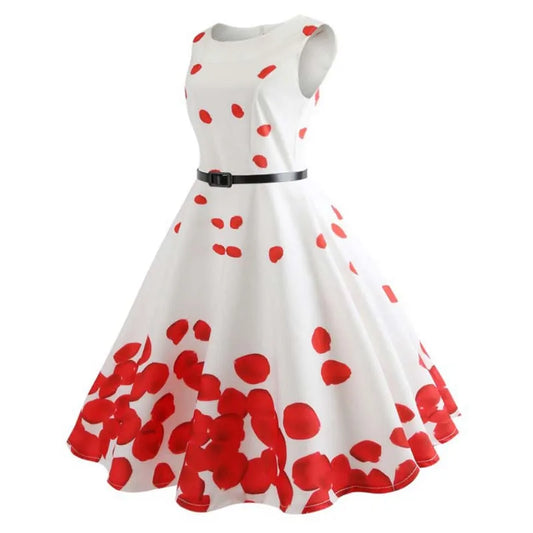 Vestido de verão feminino sem mangas estampa floral