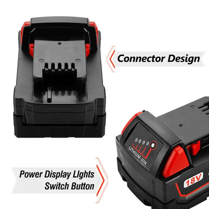 Bateria de íon de lítio 18V 8000mAh, Milwaukee.