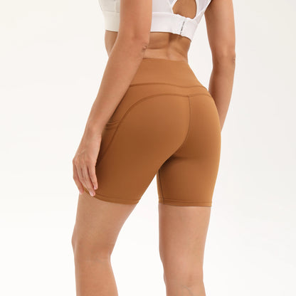 Shorts esportivos respiráveis de verão 2025 para mulheres, fitness, cintura alta,