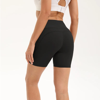 Shorts esportivos respiráveis de verão 2025 para mulheres, fitness, cintura alta,