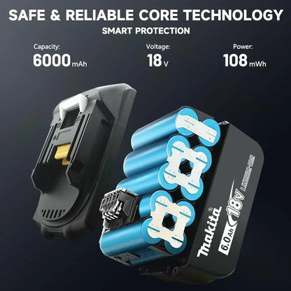 Bateria Makita 18 V 6,0Ahbateria de íon de lítio.