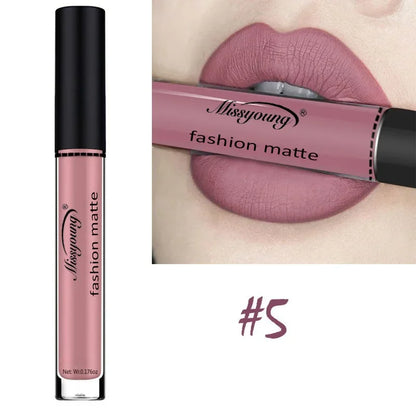 Batom Marrom Nude Chocolate Cor Batom Líquido Brilho Labial.