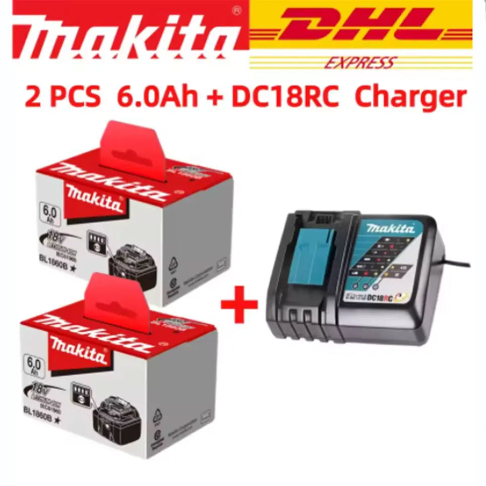 Bateria Makita 18V 6.0Ah Bateria recarregável original.