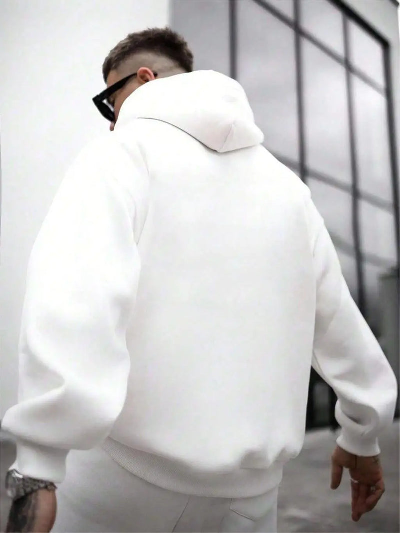 Moletom masculino com capuz e gola redonda, estampa de desenho animado