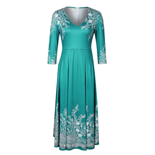 Vestido vintage feminino moda, elegante, saia grande.