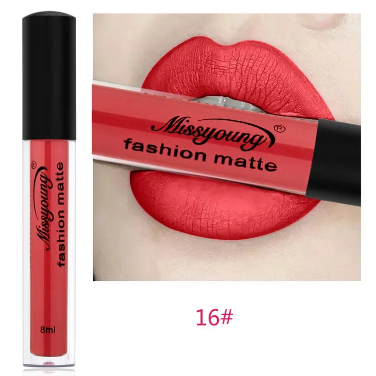 Batom Marrom Nude Chocolate Cor Batom Líquido Brilho Labial.