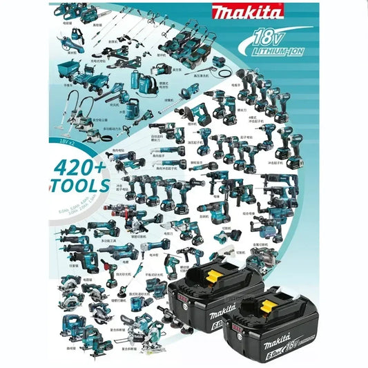 Bateria Makita 18V 6.0Ah Bateria recarregável original.