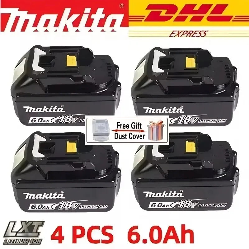 Bateria de íons de lítio Makita original de 18 V e 6,0 Ah.