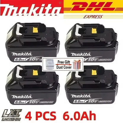 Bateria de íons de lítio Makita original de 18 V e 6,0 Ah.