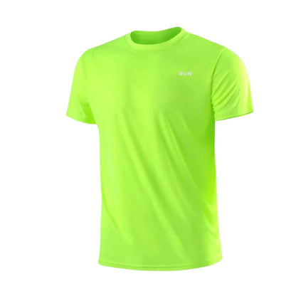 Camiseta masculina de manga curta, secagem rápida, para academia, corrida,