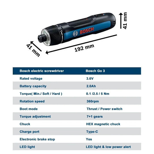 BOSCH GO3 Chave de fenda inteligente compacta sem fio.