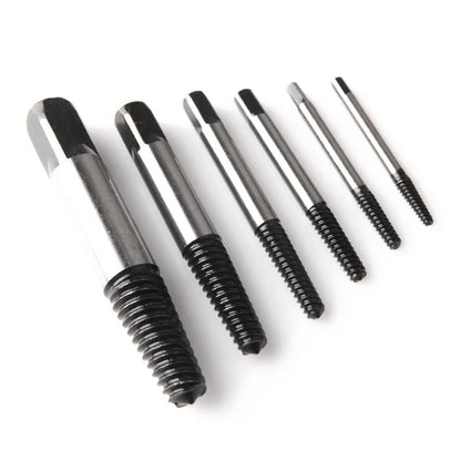 Conjunto de brocas extratoras de chave de fenda quebradas e danificadas.