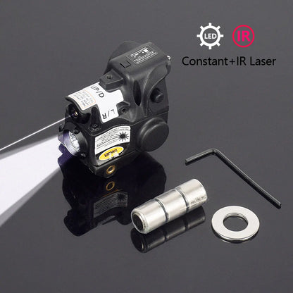 Lanterna laser infravermelha verde vermelha para pistola tática.
