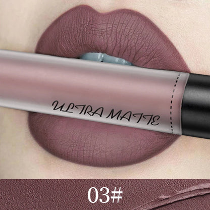 Batom Líquido À Prova D'água Batom Vermelho,Veludo Batom Marrom.