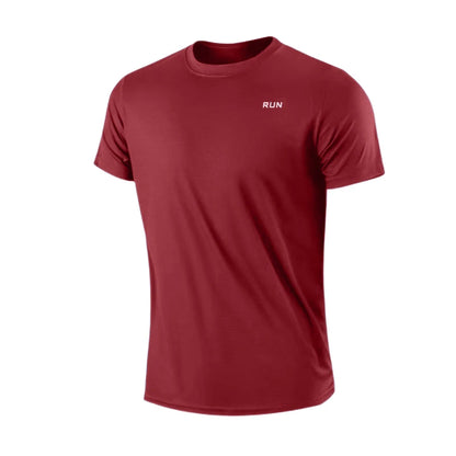 Camiseta masculina de manga curta, secagem rápida, para academia, corrida,
