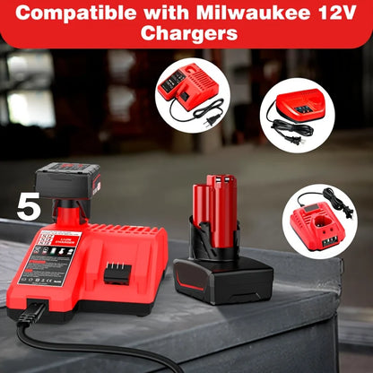 Bateria de lítio 5,5 Ah 12 V para Milwaukee 12 V Bateria de 12 V.
