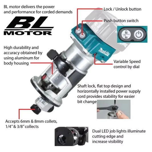 Aparador sem fio original Makita DRT50,tupia.