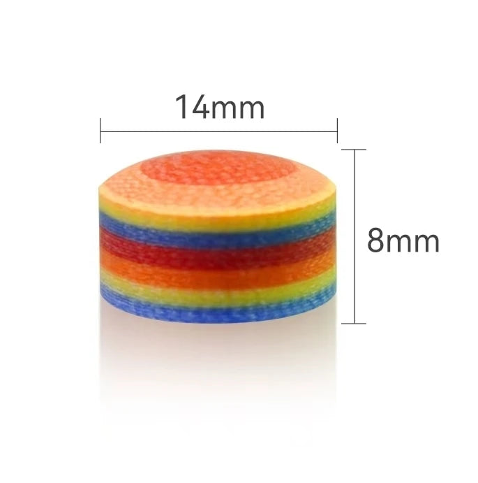 4 peças de pontas de taco de salto multicamadas de 14 mm,coloridas