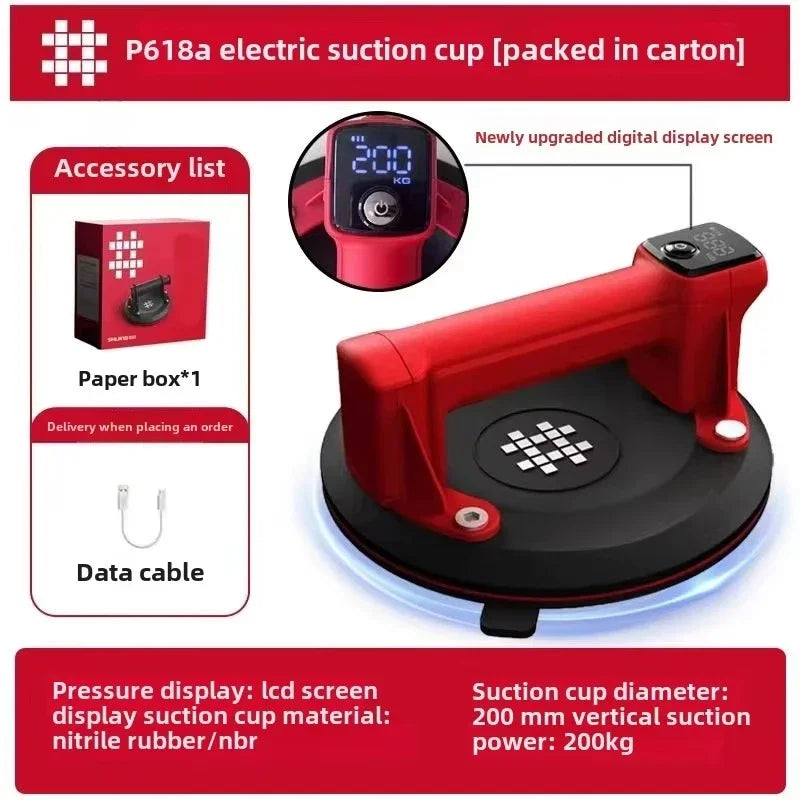 Ventosa elétrica digital a vácuo P618A para esticar pisos de vidro e azulejos.