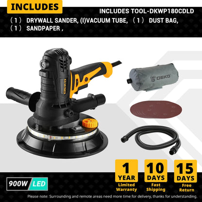 Lixadeira de drywall 900W,  máquina de polimento portátil com lixa, bolsa protetora.