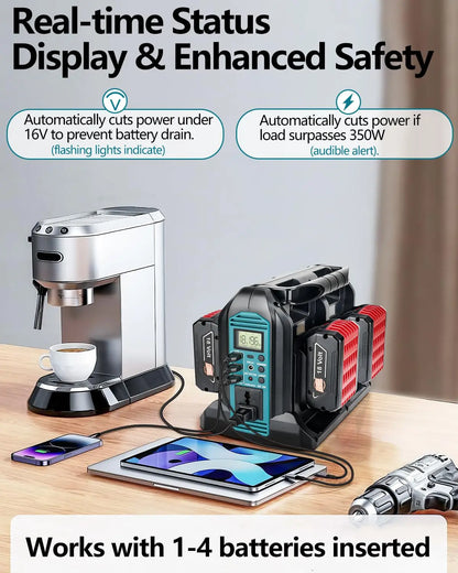 Inversor de energia de 350 W para bateria Bosch de 18 V  110-120 V/220-230 V.