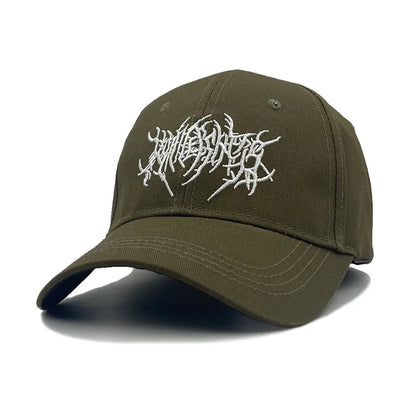 Boné de beisebol gótico punk de rua feminino, moda algodão, bordado, esportes