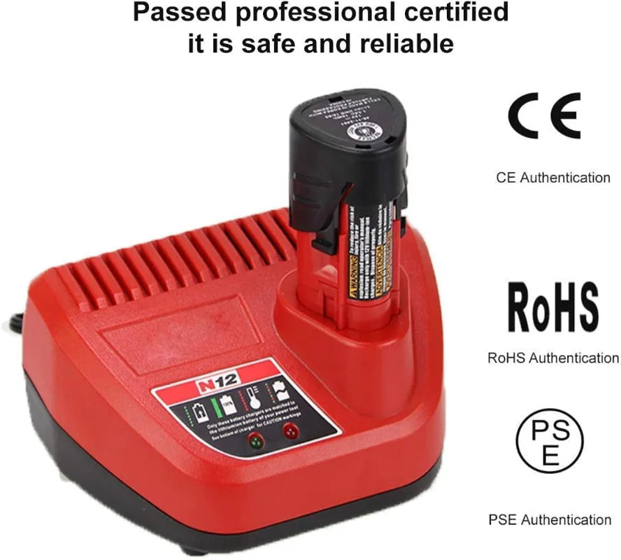 Carregador de substituição compatível com Milwaukee 12V Carregador de bateria.