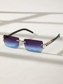 Óculos de sol retangulares sem moldura, modernos e personalizados