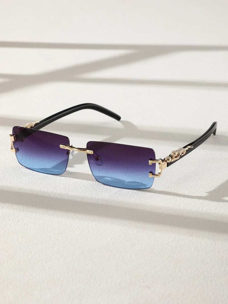 Óculos de sol retangulares sem moldura, modernos e personalizados