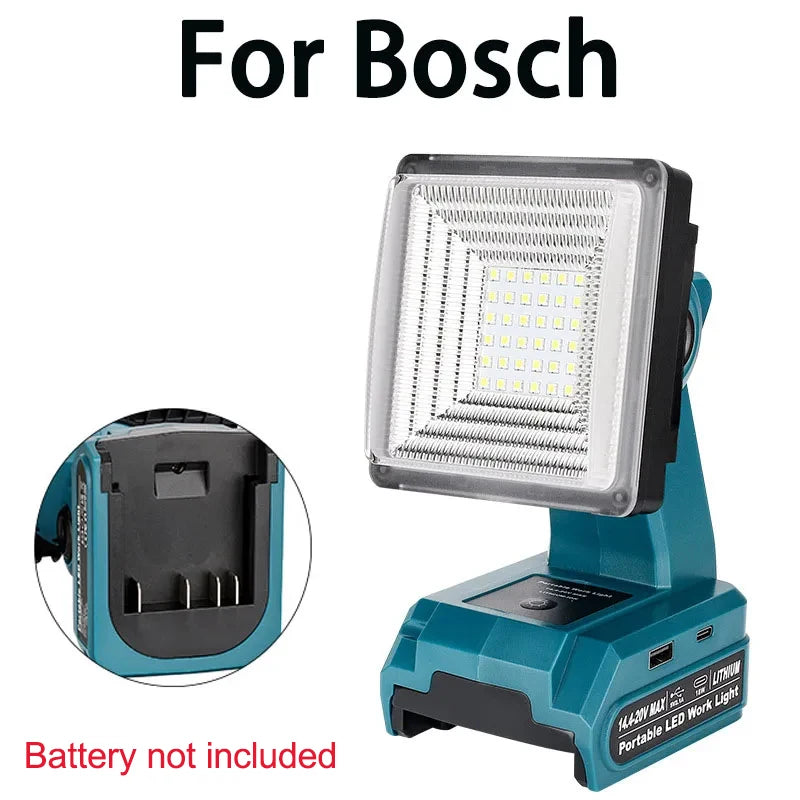 Bosch 18V Bateria de íon-lítio Luz LED Holofote de trabalho externo Lâmpada.