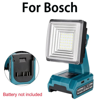 Bosch 18V Bateria de íon-lítio Luz LED Holofote de trabalho externo Lâmpada.