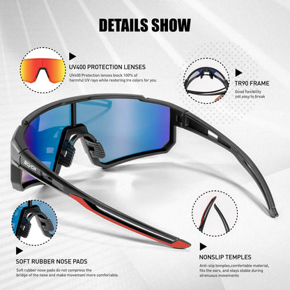 Óculos de Sol para Ciclismo ao Ar Livre Masculino, Óculos de Condução de Estrada para Bicicleta,