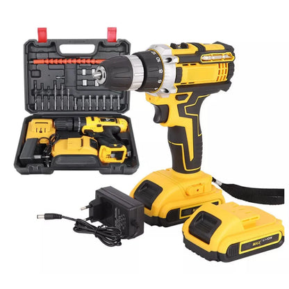 Parafusadeira Furadeira 12V 18V 21V 26V 36V 2 Baterias Com Maleta Completo.