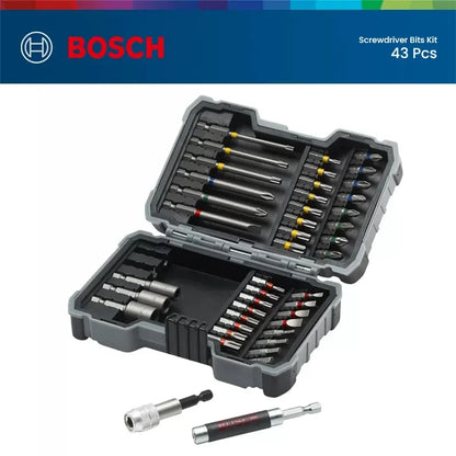Kit de brocas de chave de fenda Bosch com 43 peças, alta dureza.