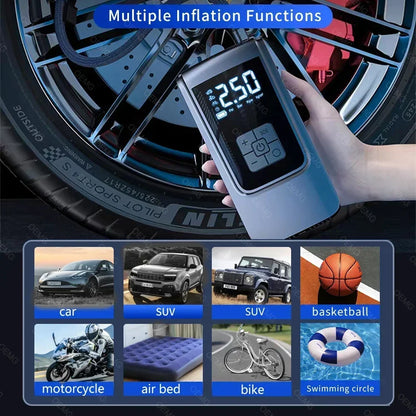 Bomba de ar inflável portátil para encher pneus de carro.