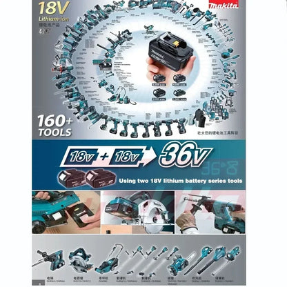 Bateria Makita 18V 6.0Ah Bateria recarregável original.