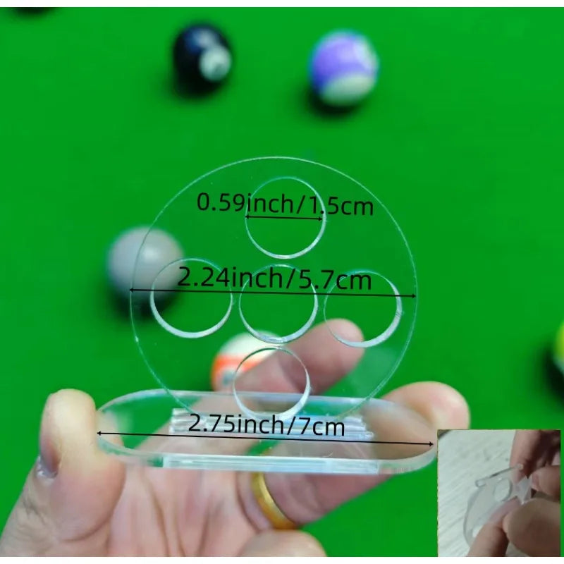 1 peça de auxílio para treinamento de tiro de bilhar com 5 buracos e 1 buraco