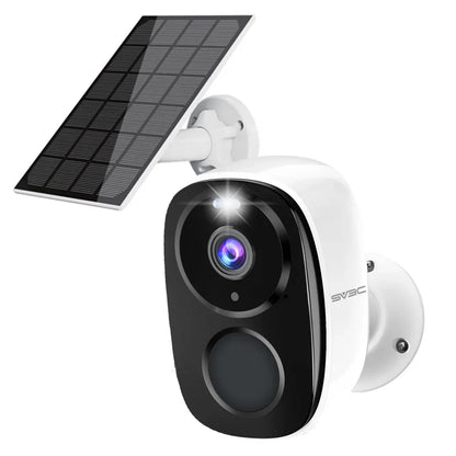 Câmera de bateria sem fio Wi-Fi externa, segurança movida a energia solar.