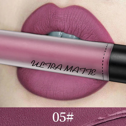 Batom Líquido À Prova D'água Batom Vermelho,Veludo Batom Marrom.