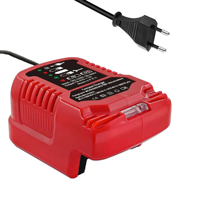 i carregador compacto de bateria portátil 100V-240V para Milwaukee, bateria de lítio de 18V.