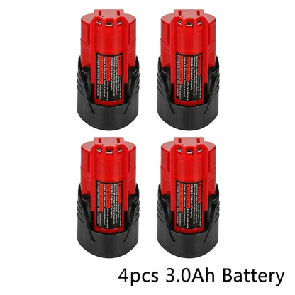 bateria Milwaukee de 12 V 3 Ah compatível com Milwaukee M12.