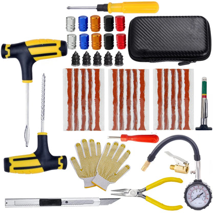 Kit de reparo de pneus de carro.