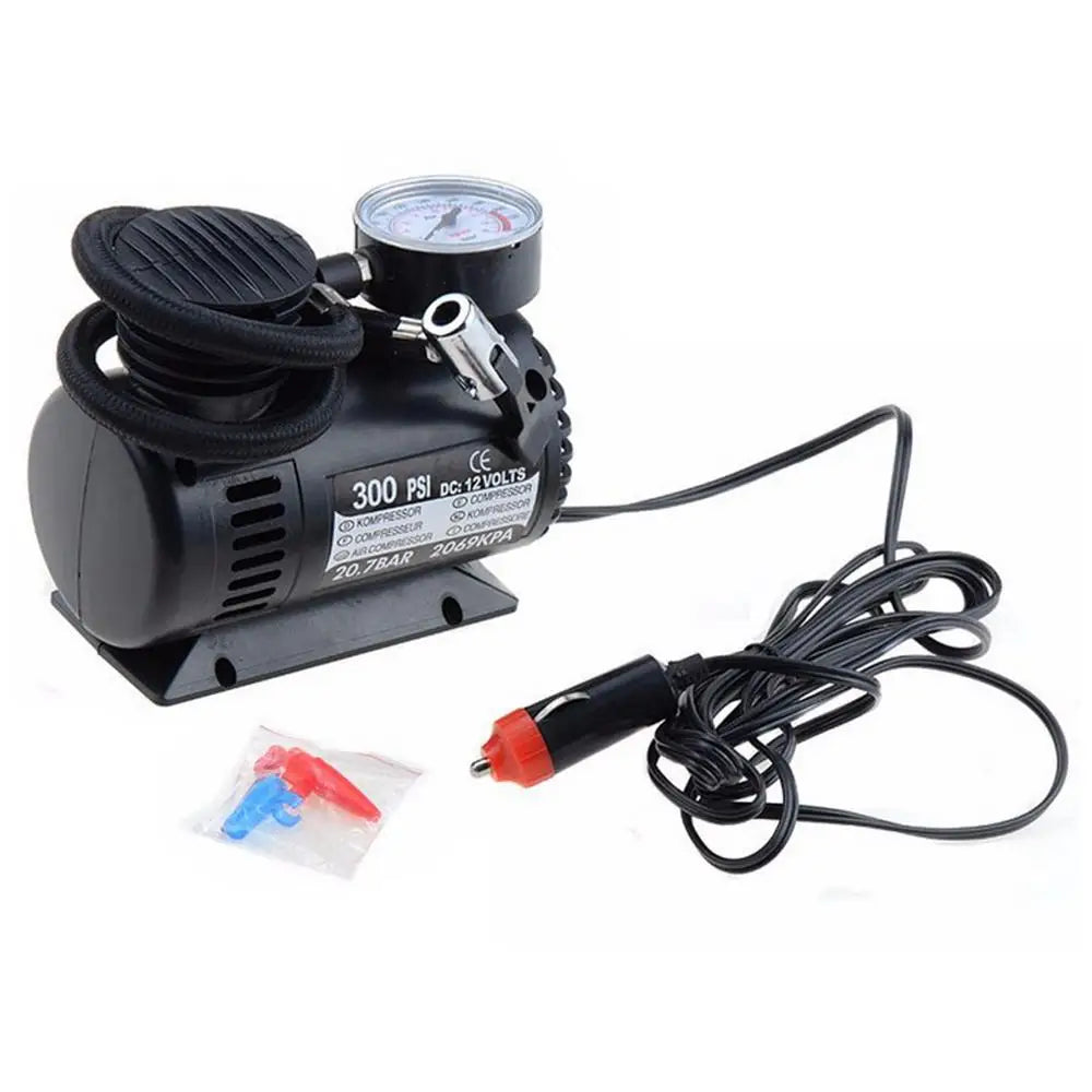 Compressor de ar portátil para carro, 300 psi, bomba de ar de 12 V.