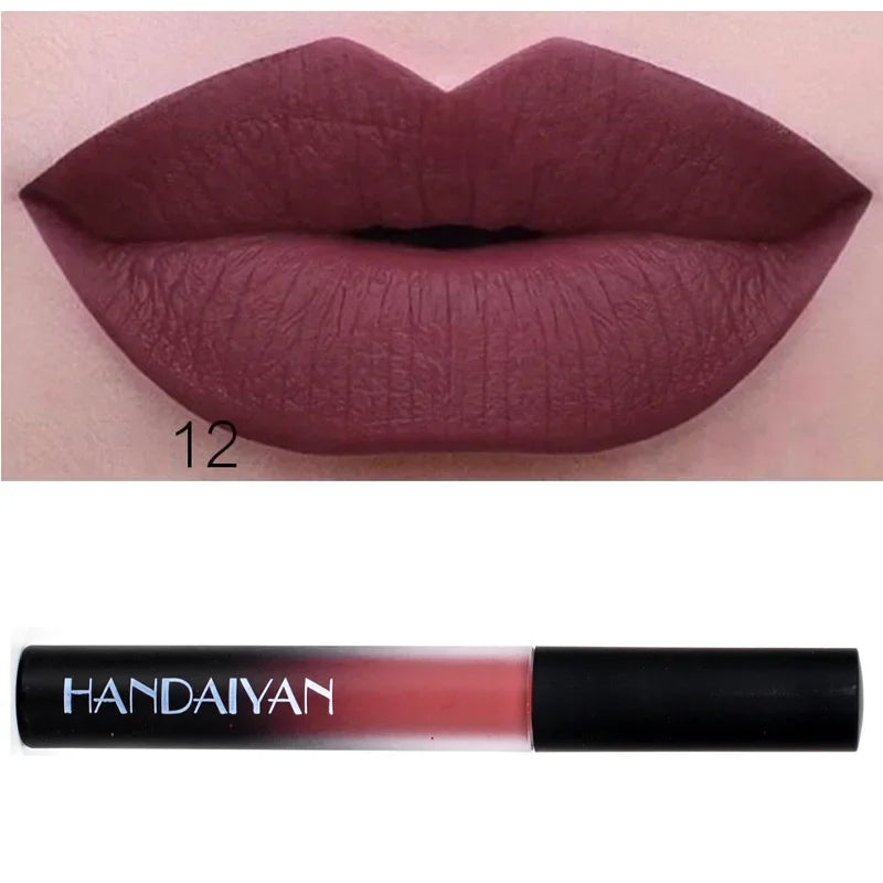 Batom Marrom Nude Chocolate Cor Batom Líquido Brilho Labial.