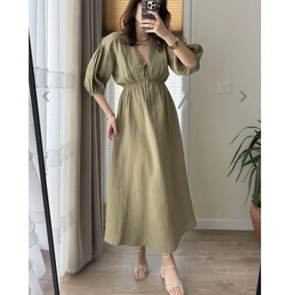 Vestidos elegantes para mulheres, moda vintage, vestido sexy, cor sólida.